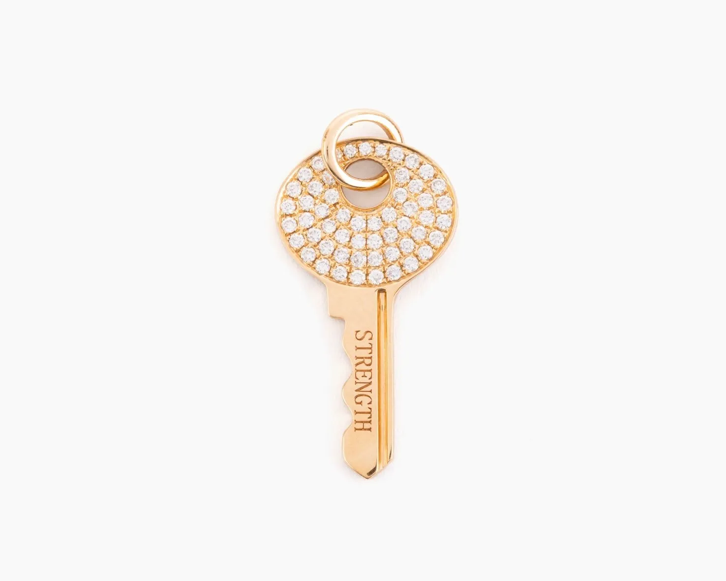 14k Gold Diamond Key Pendant