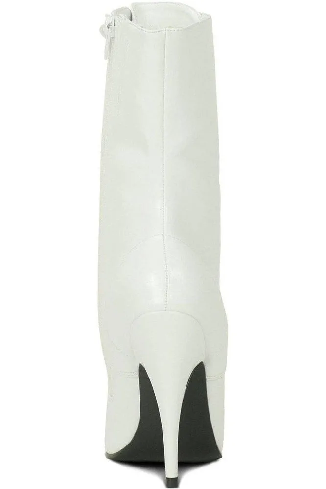 6375-Granny Mid Calf Ankle Boot | Faux Leather