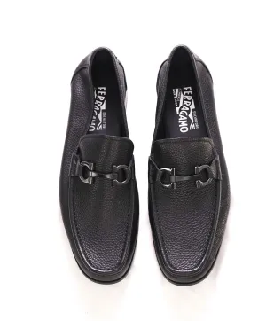 $850 SALVATORE FERRAGAMO - “GRANDIOSO" Gancini Bit Loafer Black Leather - 9 EE