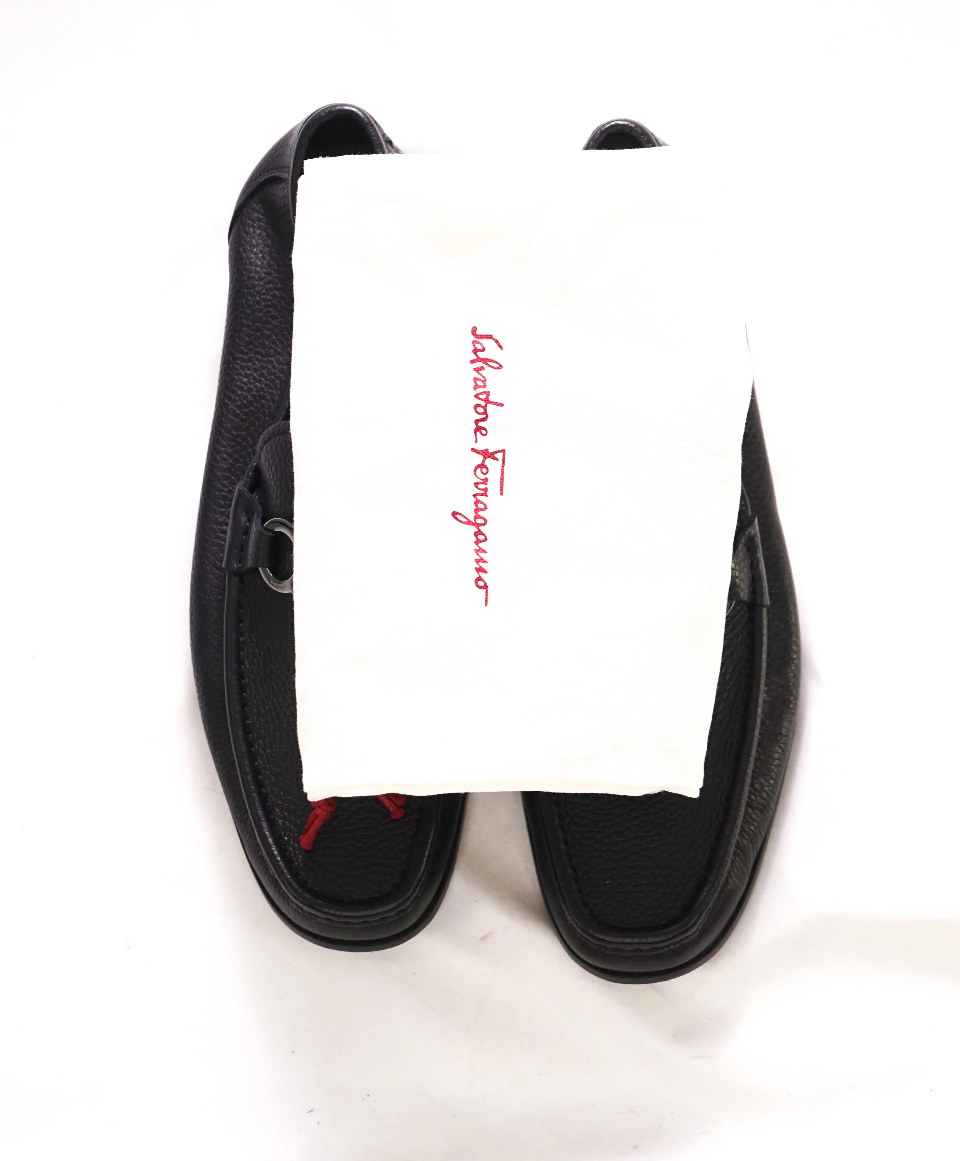 $850 SALVATORE FERRAGAMO - “GRANDIOSO" Gancini Bit Loafer Black Leather - 9 EE