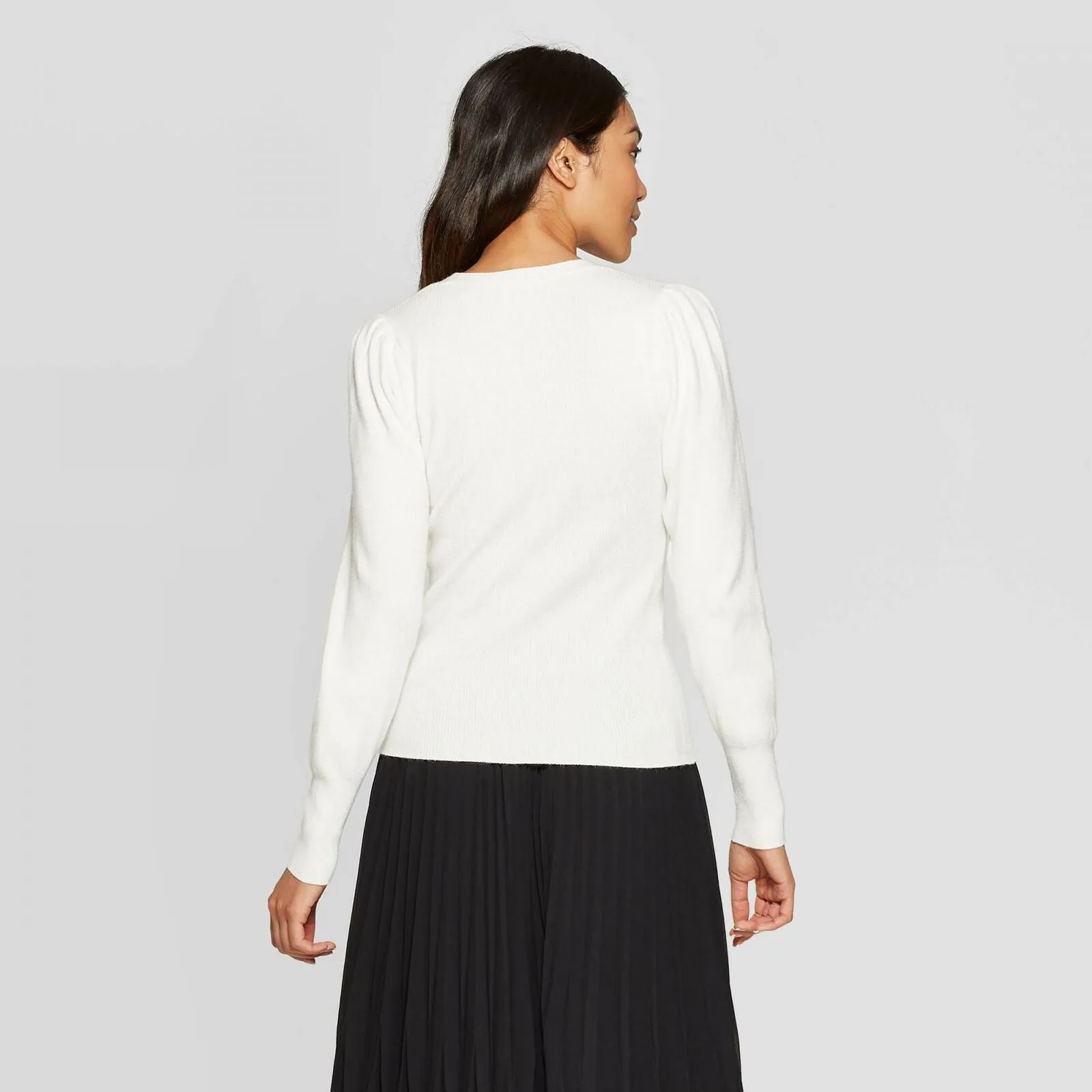 A New Day Women's Rib Cuff V-Neck Pullover Sweater