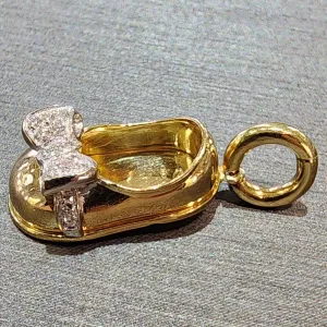 Aaron Basha Estate Gold Diamond Ballet Shoe Charm