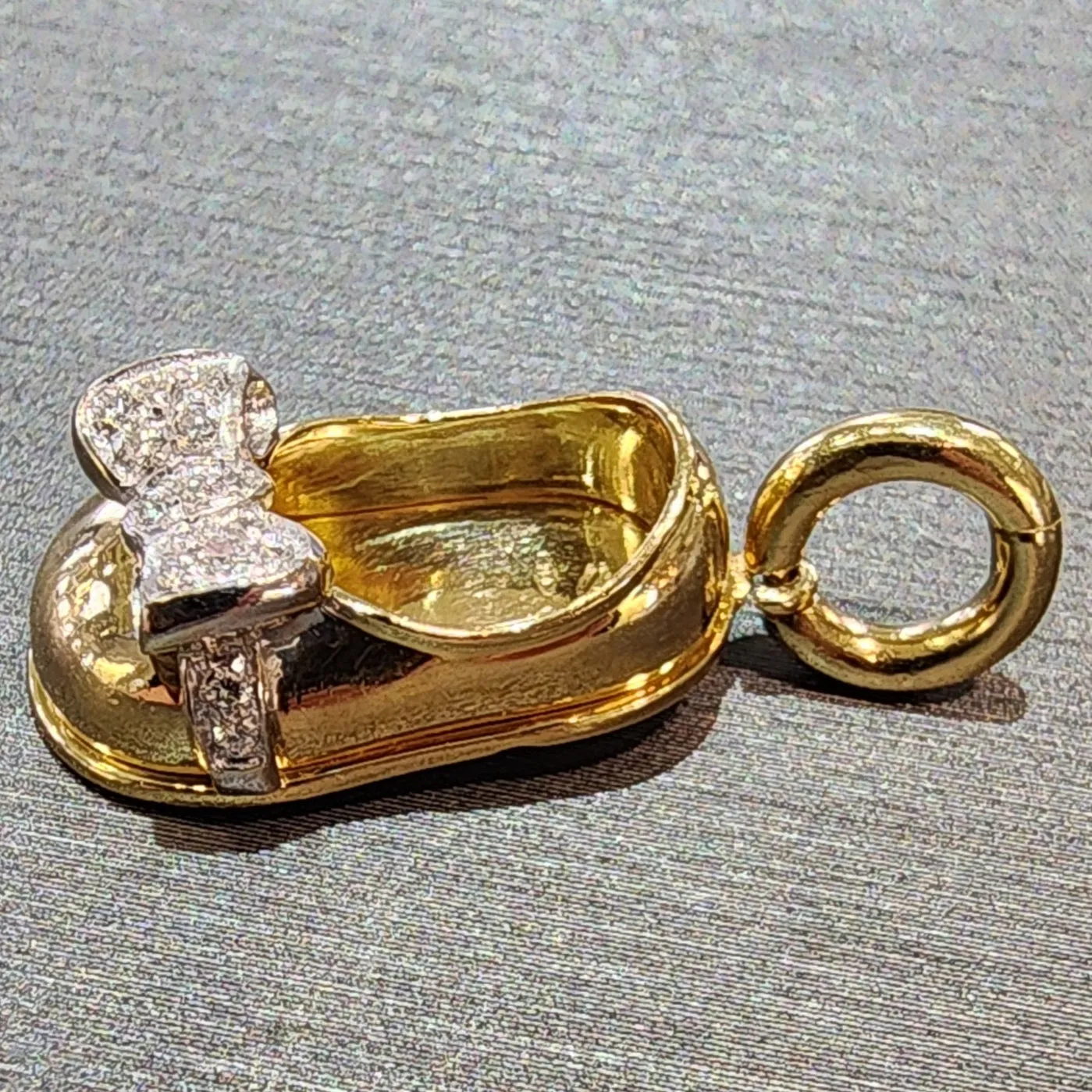 Aaron Basha Estate Gold Diamond Ballet Shoe Charm