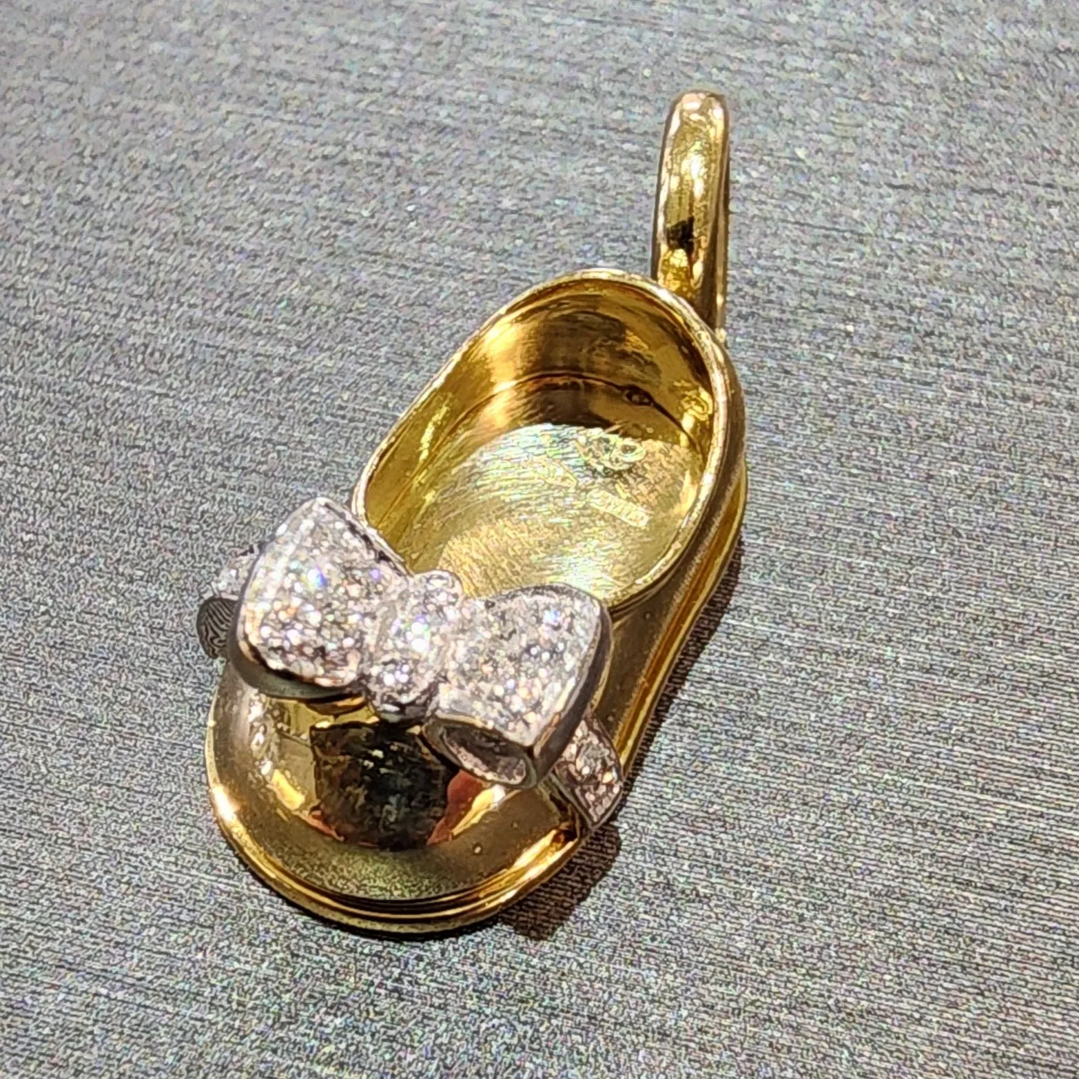 Aaron Basha Estate Gold Diamond Ballet Shoe Charm