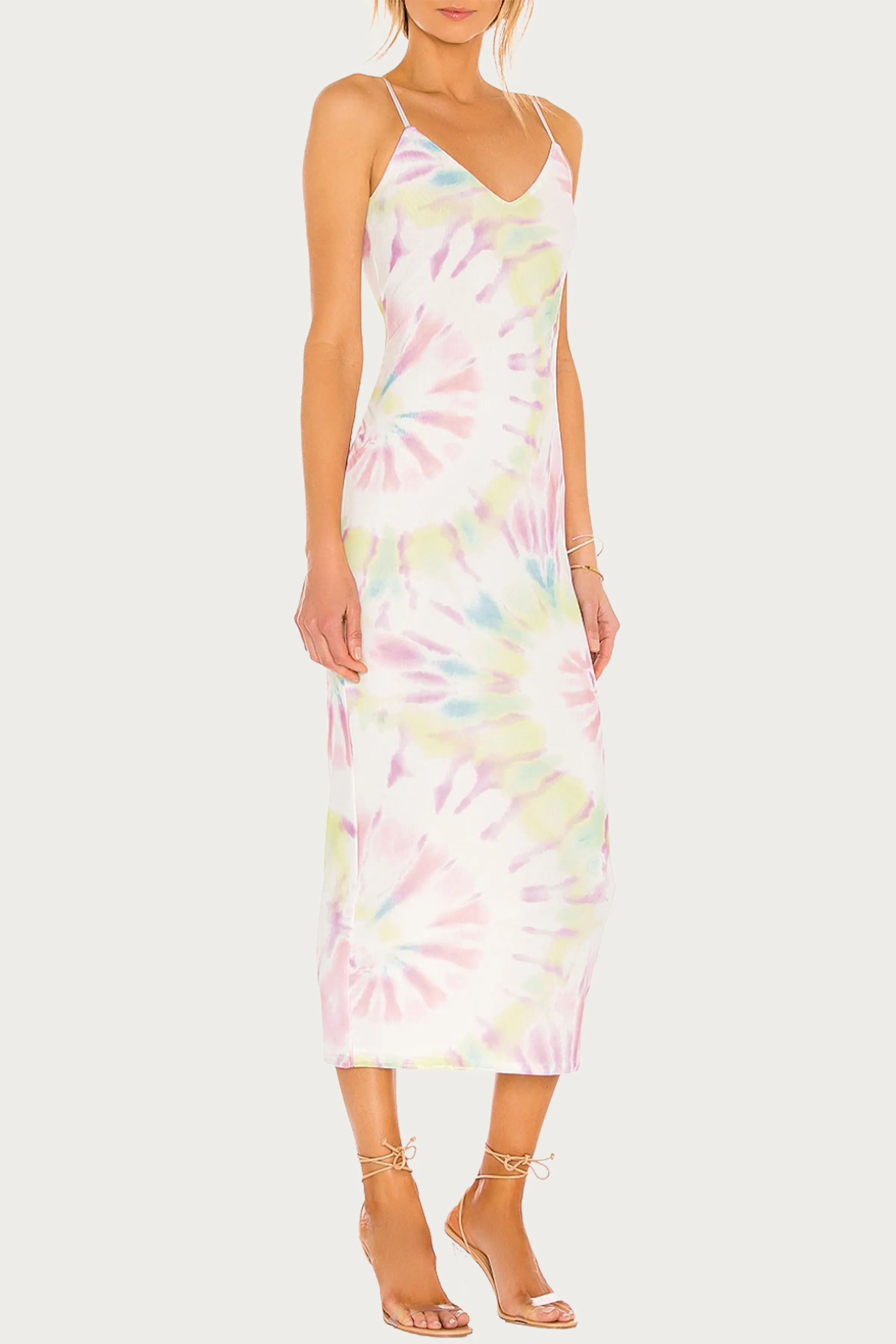AMINA POWER MESH MIDI SLIP DRESS