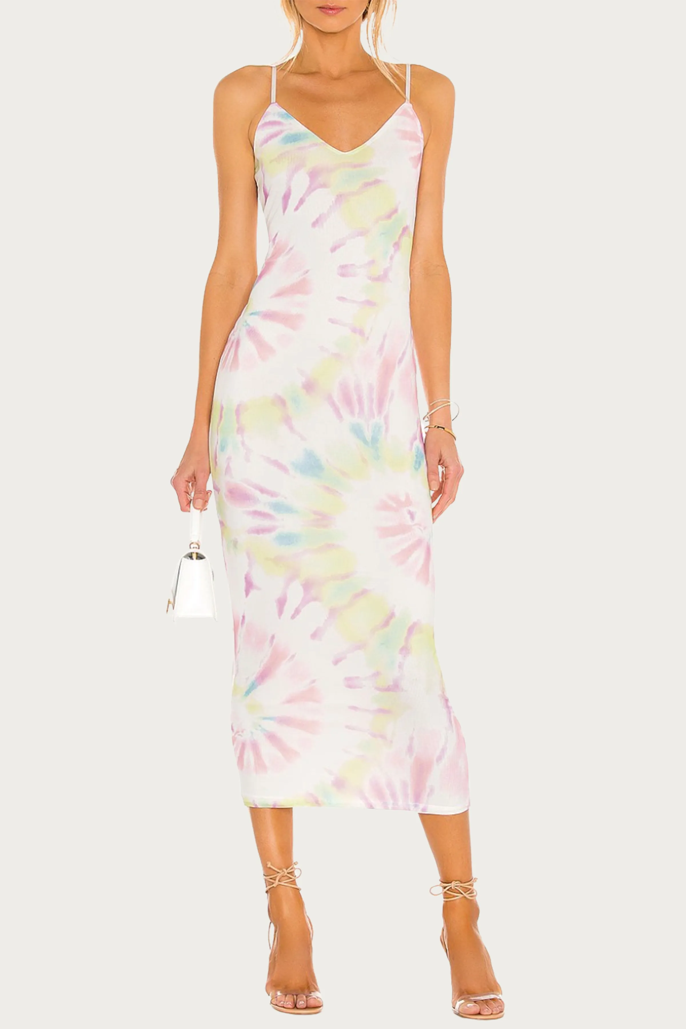 AMINA POWER MESH MIDI SLIP DRESS