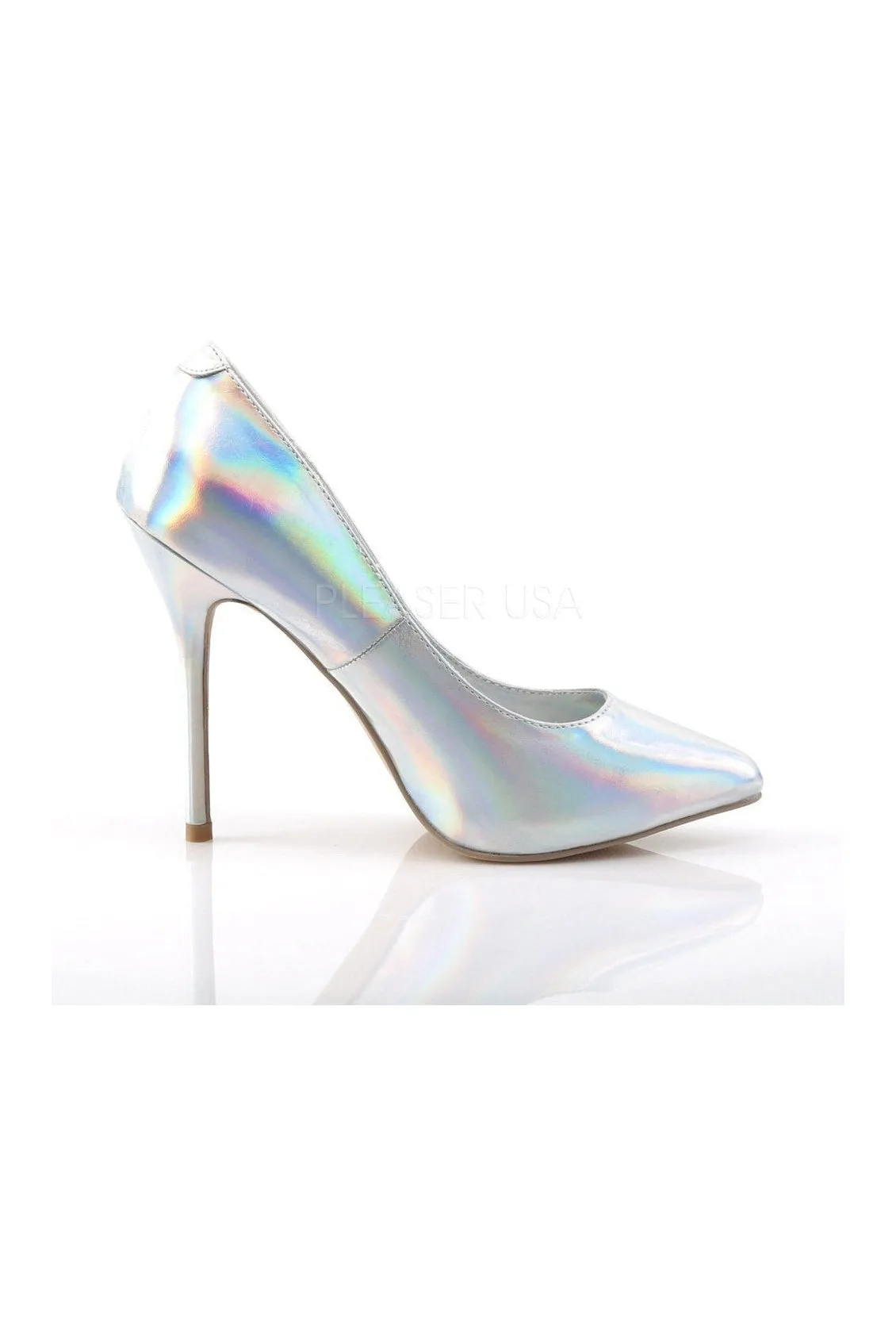 AMUSE-20 Pump  | Silver Faux Leather