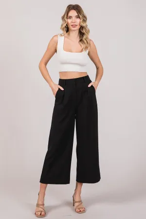 APRIL CROPPED WIDE LEG PANT - 2 COLORS