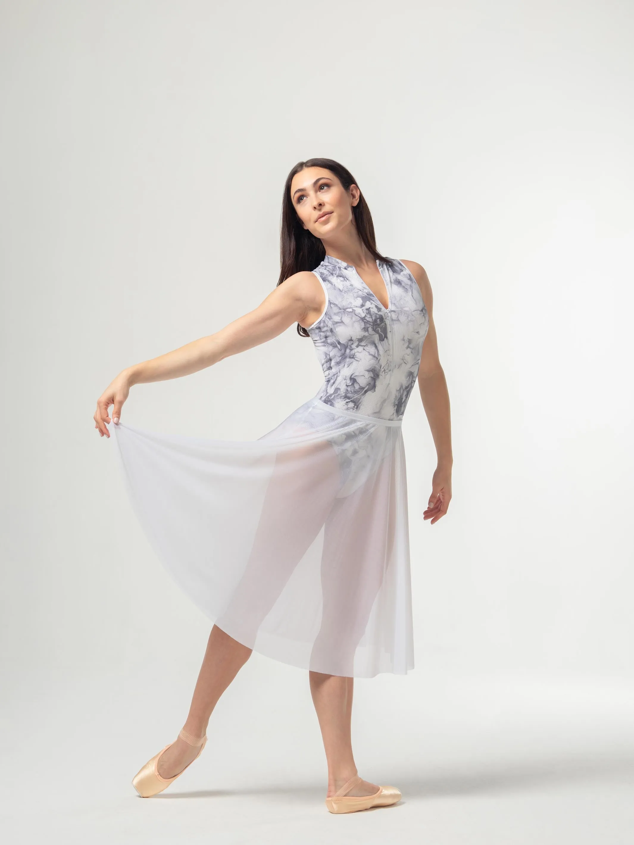 Aura White Marble Leotard