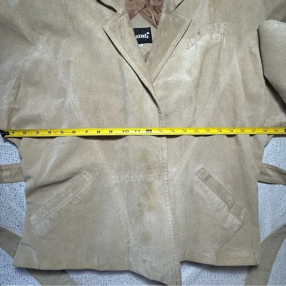 AVANTI Women's Genuine Pig Suede Jacket Lightweight Tan Southwestern Size Medium