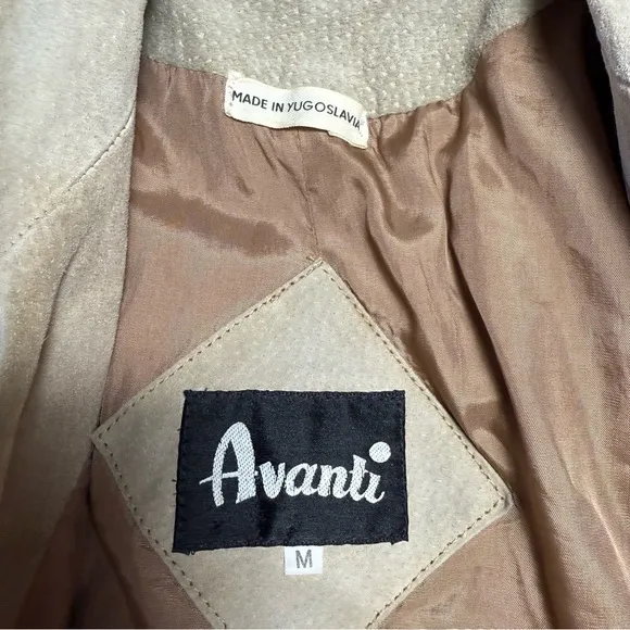 AVANTI Women's Genuine Pig Suede Jacket Lightweight Tan Southwestern Size Medium