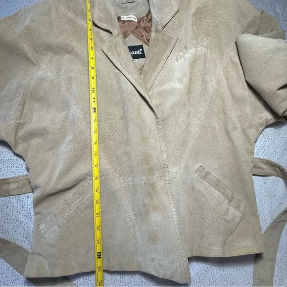 AVANTI Women's Genuine Pig Suede Jacket Lightweight Tan Southwestern Size Medium