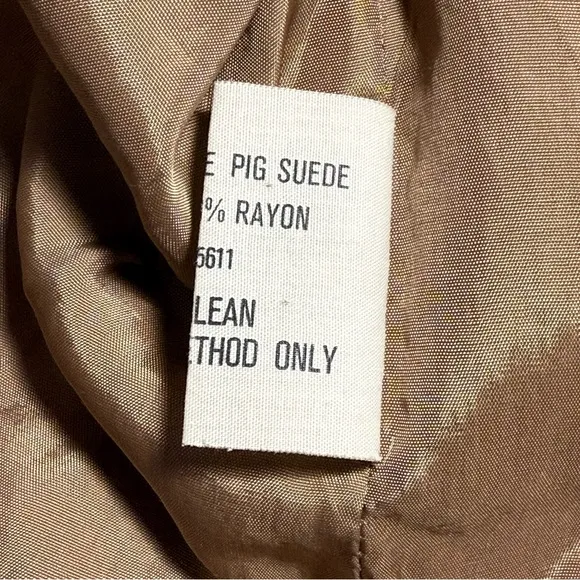 AVANTI Women's Genuine Pig Suede Jacket Lightweight Tan Southwestern Size Medium