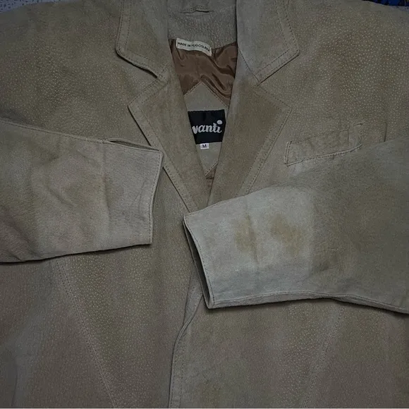 AVANTI Women's Genuine Pig Suede Jacket Lightweight Tan Southwestern Size Medium