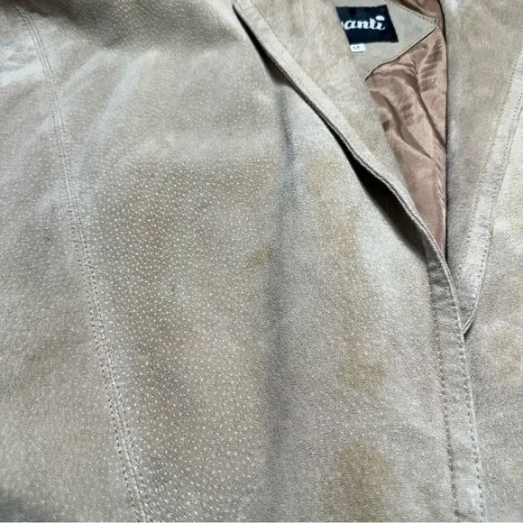 AVANTI Women's Genuine Pig Suede Jacket Lightweight Tan Southwestern Size Medium