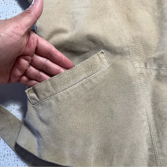 AVANTI Women's Genuine Pig Suede Jacket Lightweight Tan Southwestern Size Medium