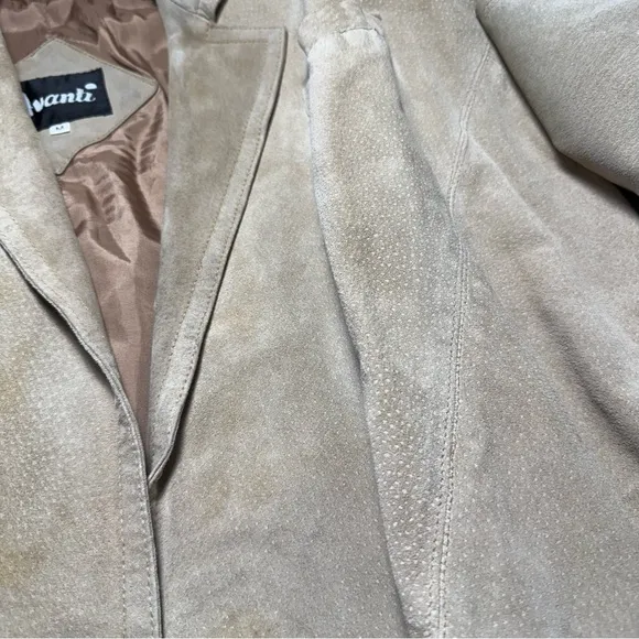 AVANTI Women's Genuine Pig Suede Jacket Lightweight Tan Southwestern Size Medium