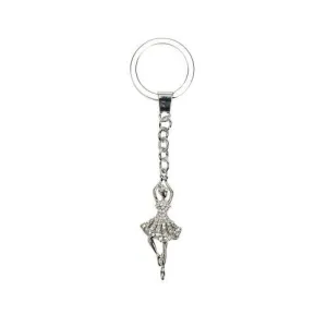 Ballerina Keyring - Silver Diamonte