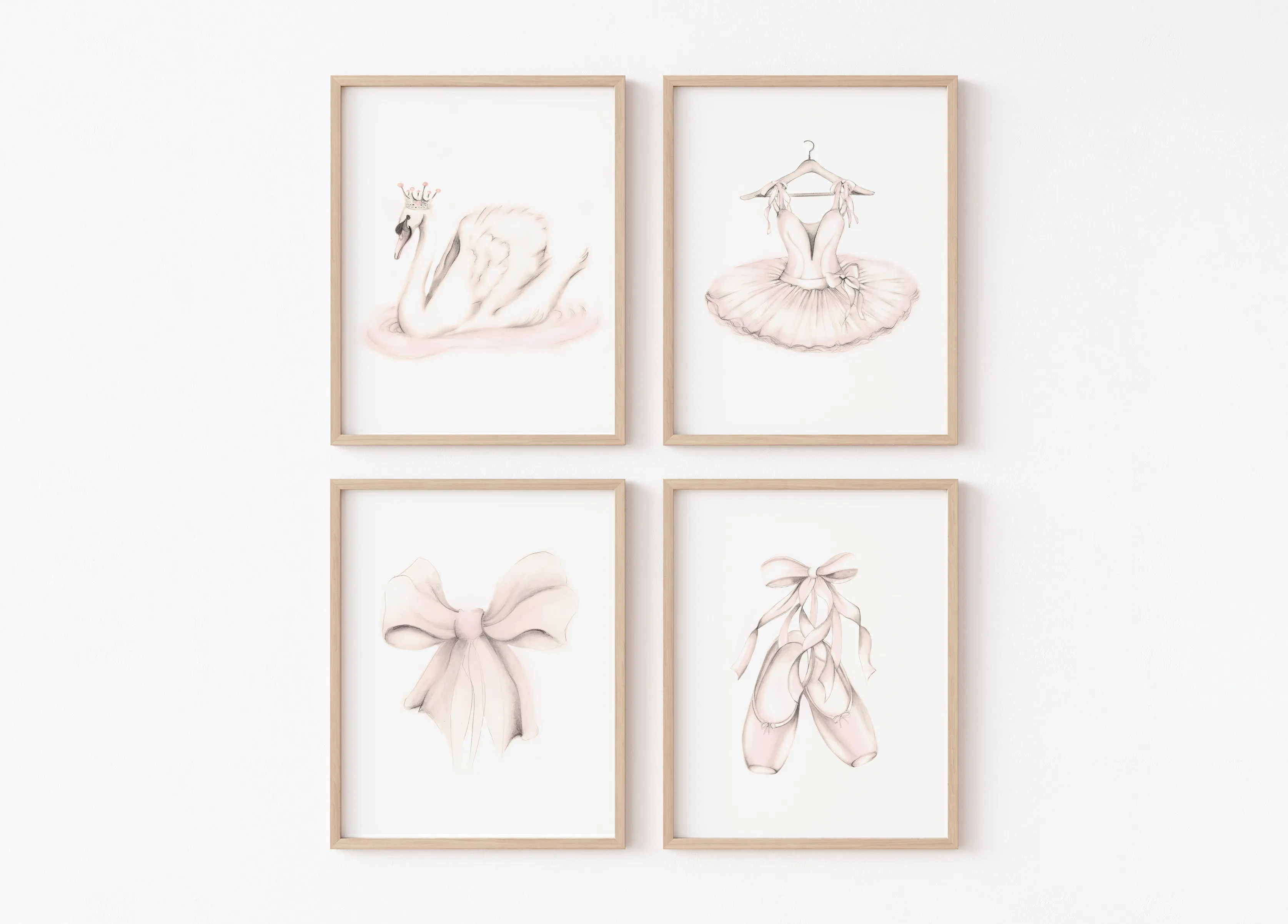 Ballet Dance Girl Art Prints -  Set of 4