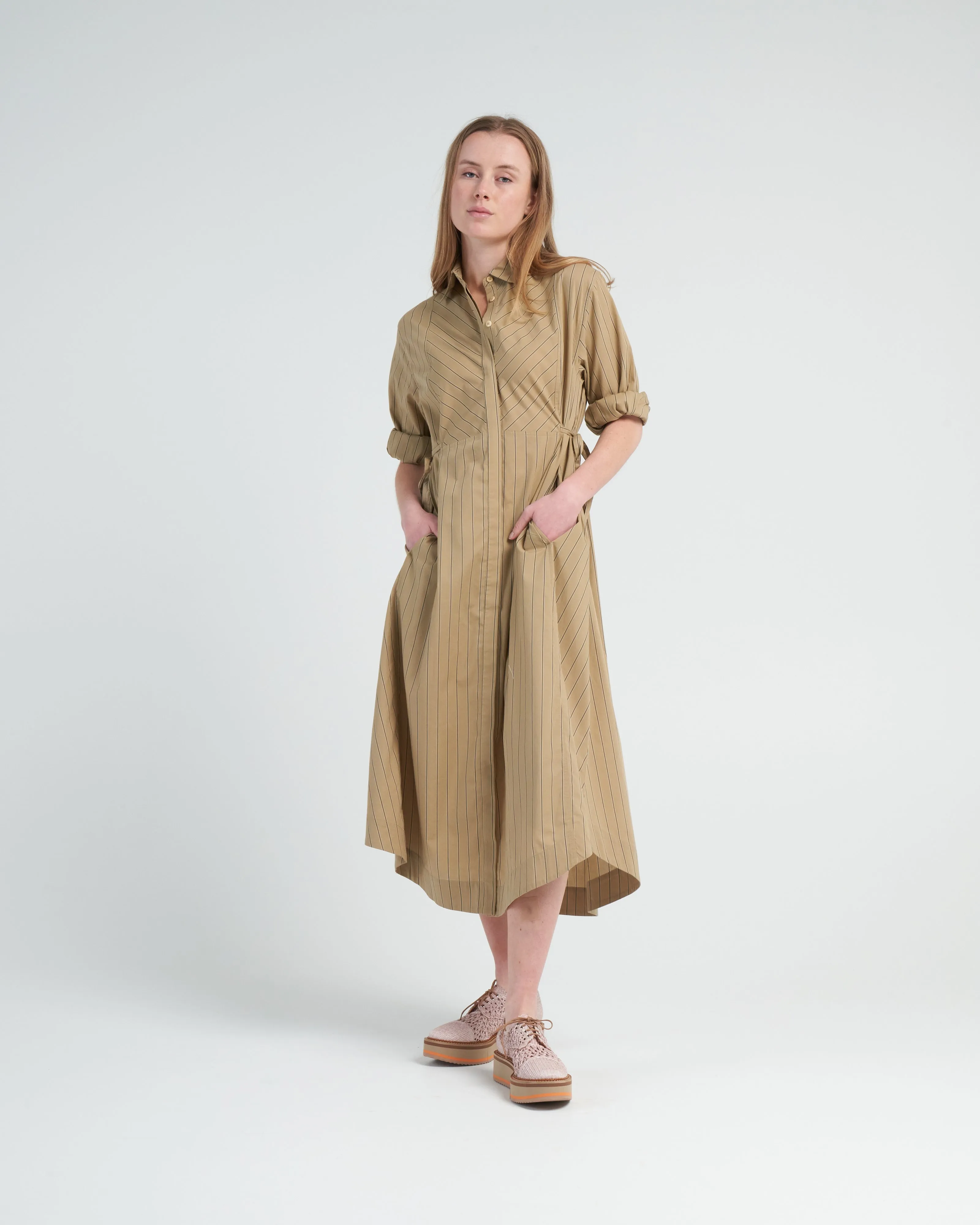 bellport stripe dress - mustard stripe