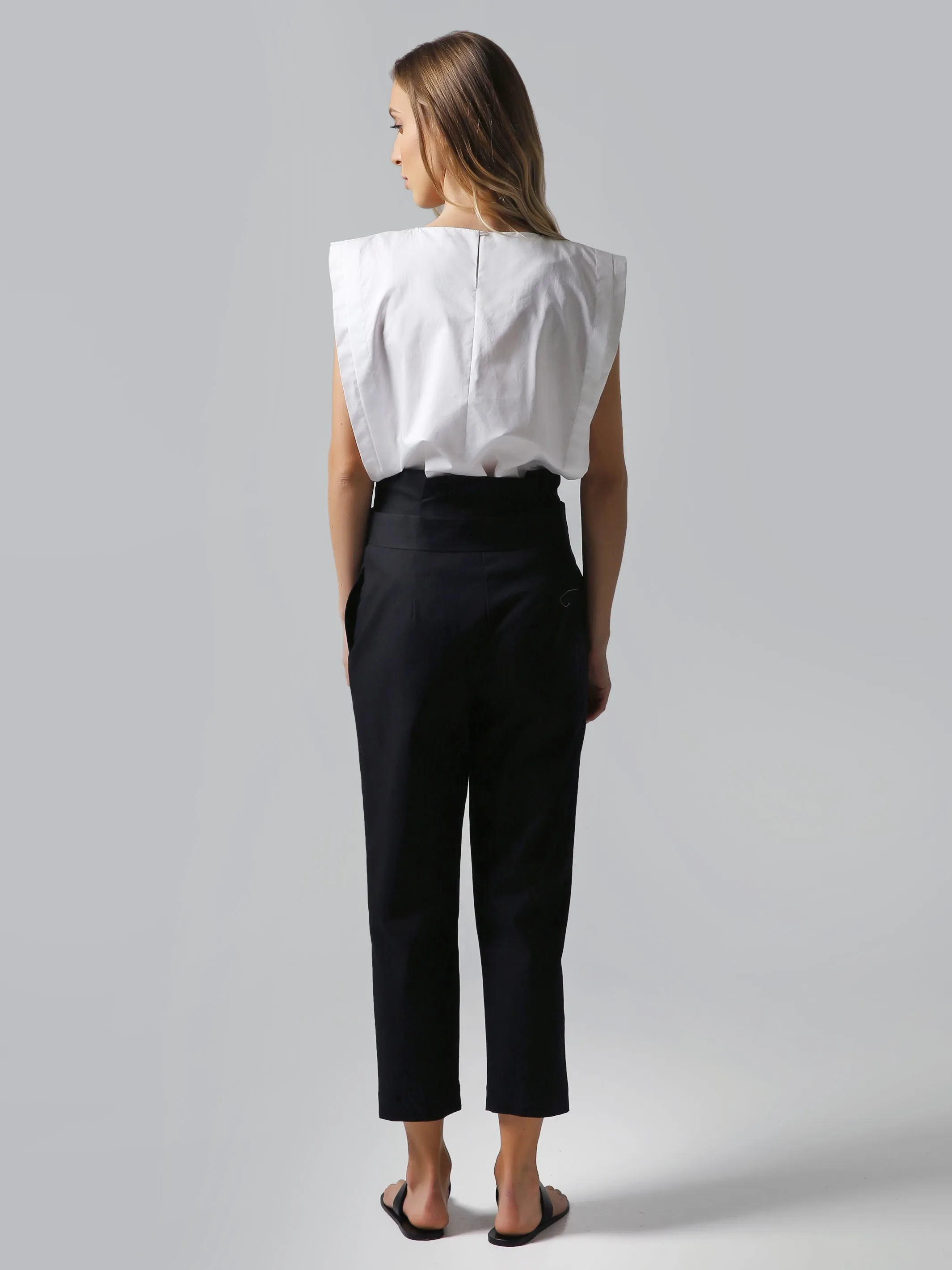 Belted Cropped Linen Pants