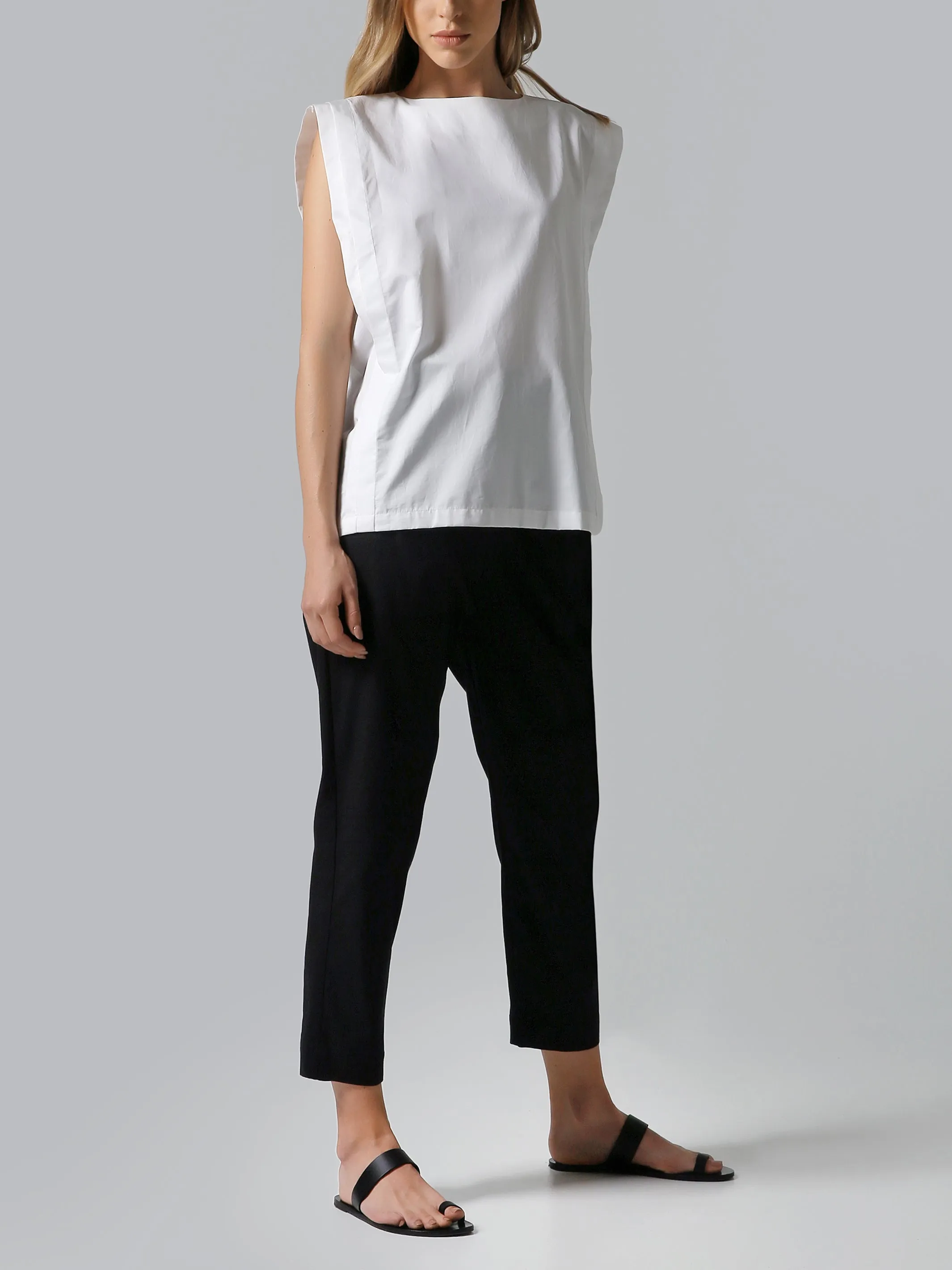 Belted Cropped Linen Pants