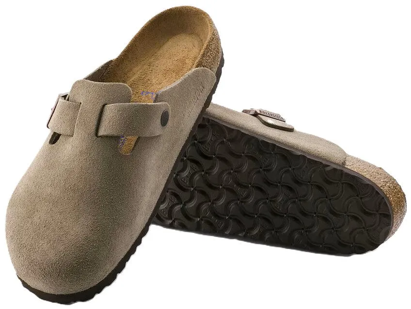 Birkenstock Boston Clog - Taupe Suede Leather | Soft Footbed