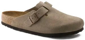 Birkenstock Boston Clog - Taupe Suede Leather | Soft Footbed