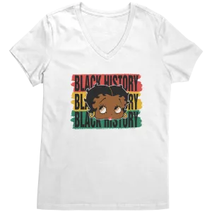 Black History Shirt, Betty Boop Shirt, Cute Betty Boop Tshirt, Valentines Shirt, Betty Boop Womens V-Neck, Betty Boop Black History Month