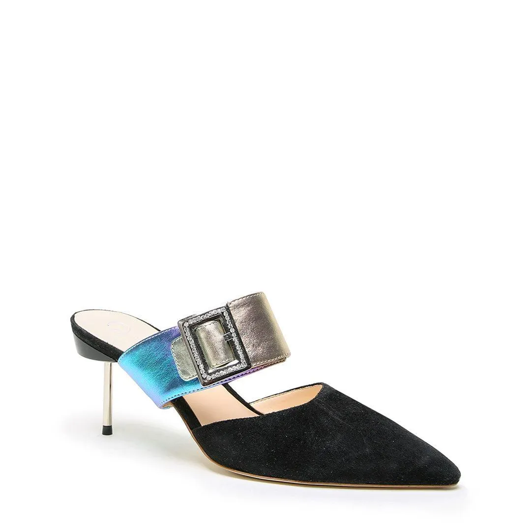 Black Suede Stiletto   Galaxy Grace Strap