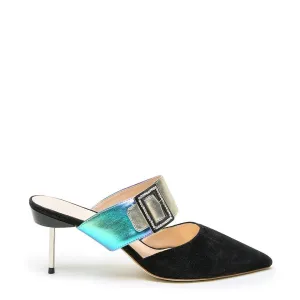 Black Suede Stiletto   Galaxy Grace Strap