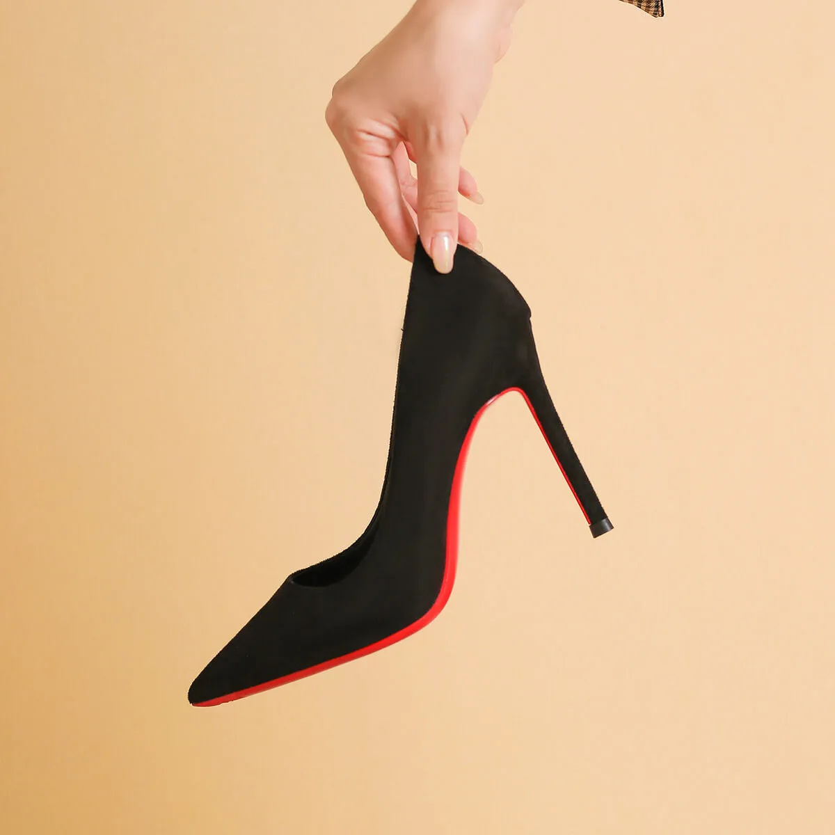 Black Suede Stilettos