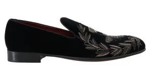 Black Velvet Crown Royal Bee Loafers