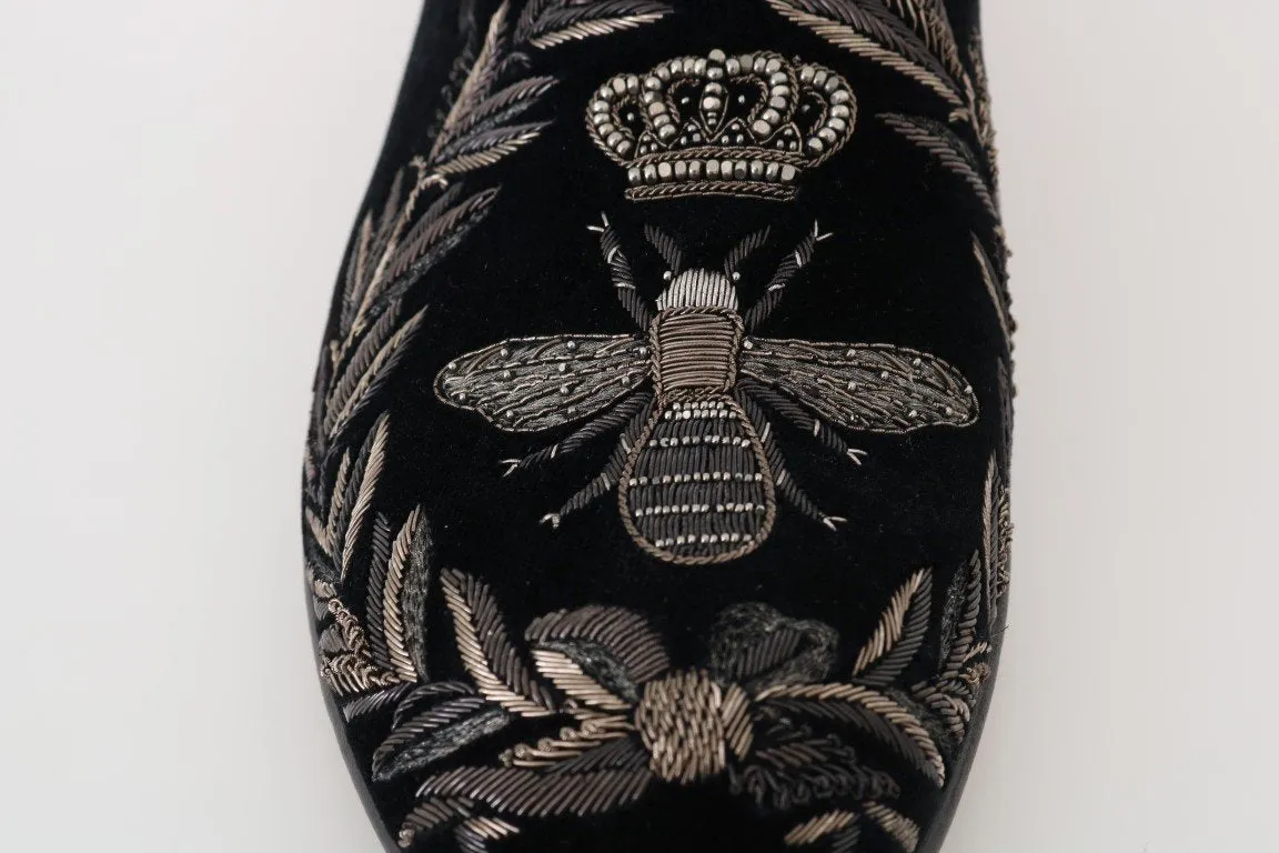 Black Velvet Crown Royal Bee Loafers