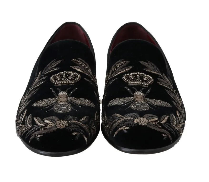 Black Velvet Crown Royal Bee Loafers