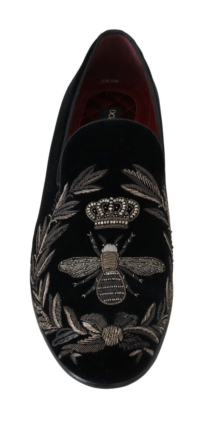 Black Velvet Crown Royal Bee Loafers