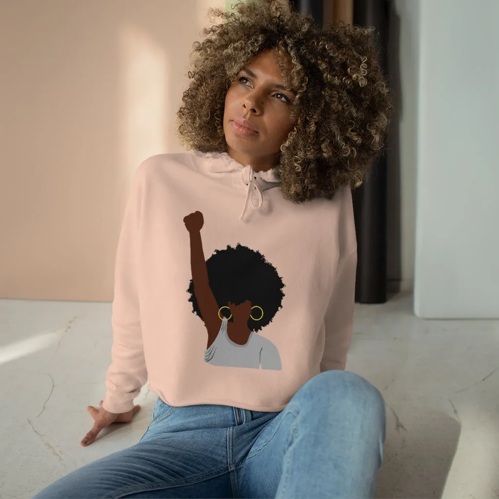 Black Women's Crop Hoodie