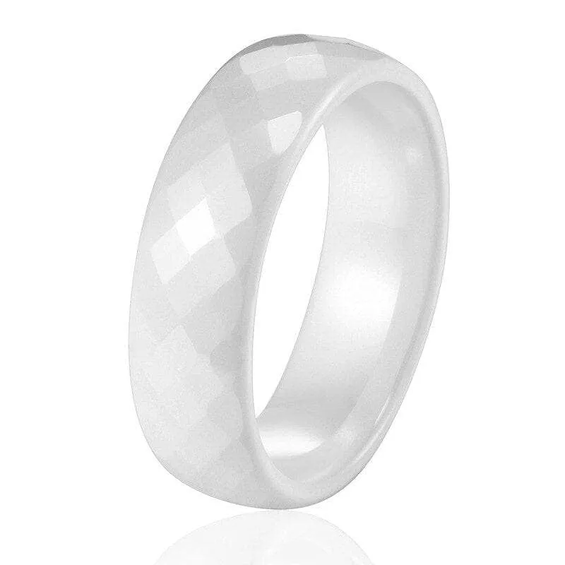 Black/White Ceramic 6mm Women's Wedding Band