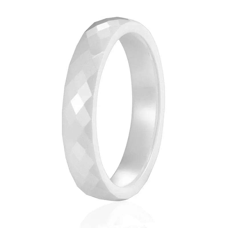 Black/White Ceramic 6mm Women's Wedding Band