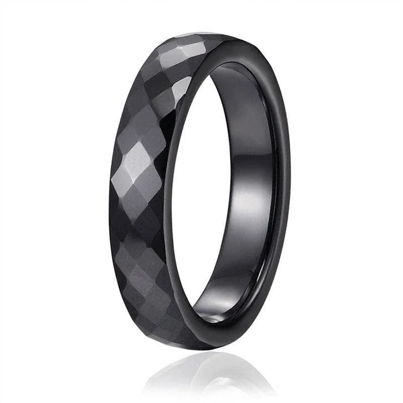 Black/White Ceramic 6mm Women's Wedding Band