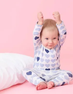 Blue Tiny Hearts Zipper Onesie