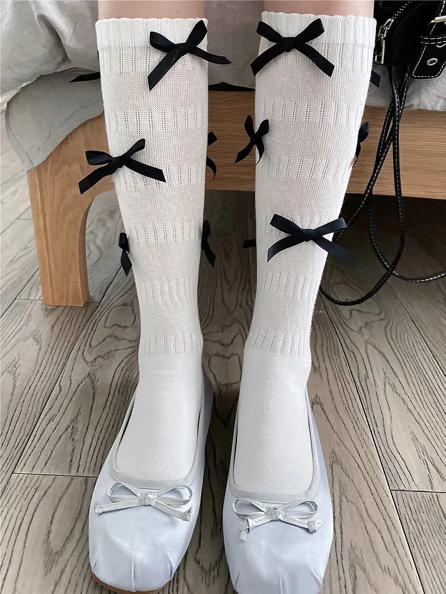 Bow Tie Lace Cotton Socks