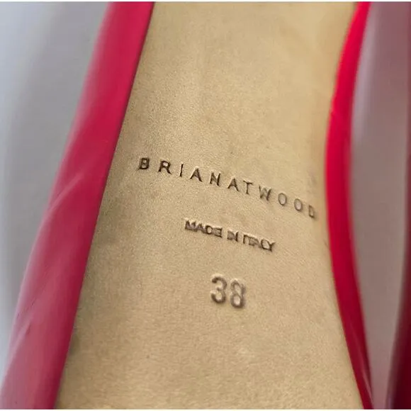 Brian Atwood Hot Pink Patent Leather Pumps Stilettos Sz 38