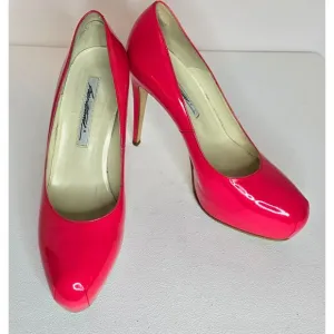 Brian Atwood Hot Pink Patent Leather Pumps Stilettos Sz 38