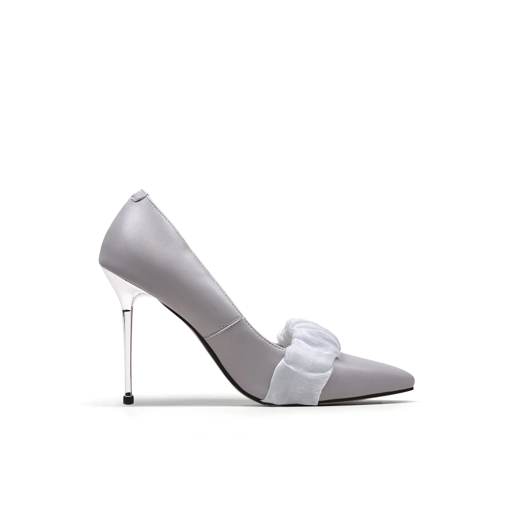 Bridesmaid Leather Stilettos - Grey