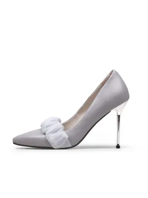Bridesmaid Leather Stilettos - Grey