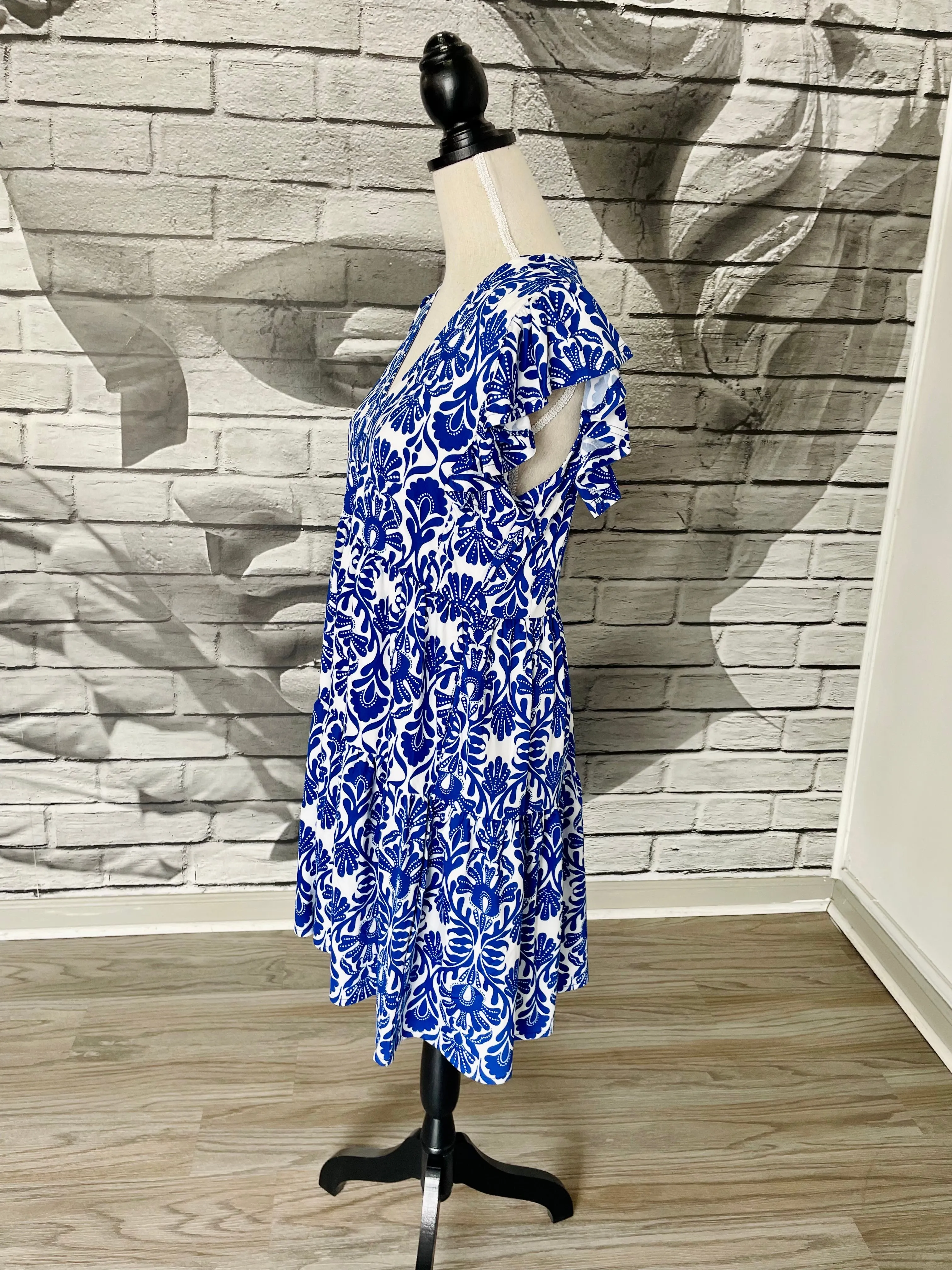 Brooke Dress in Cerulean Croatia