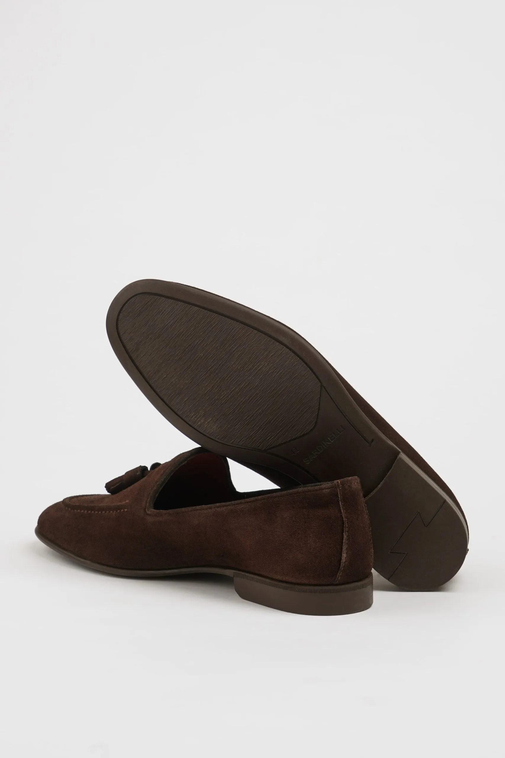 Brown Suede Tassel Loafers