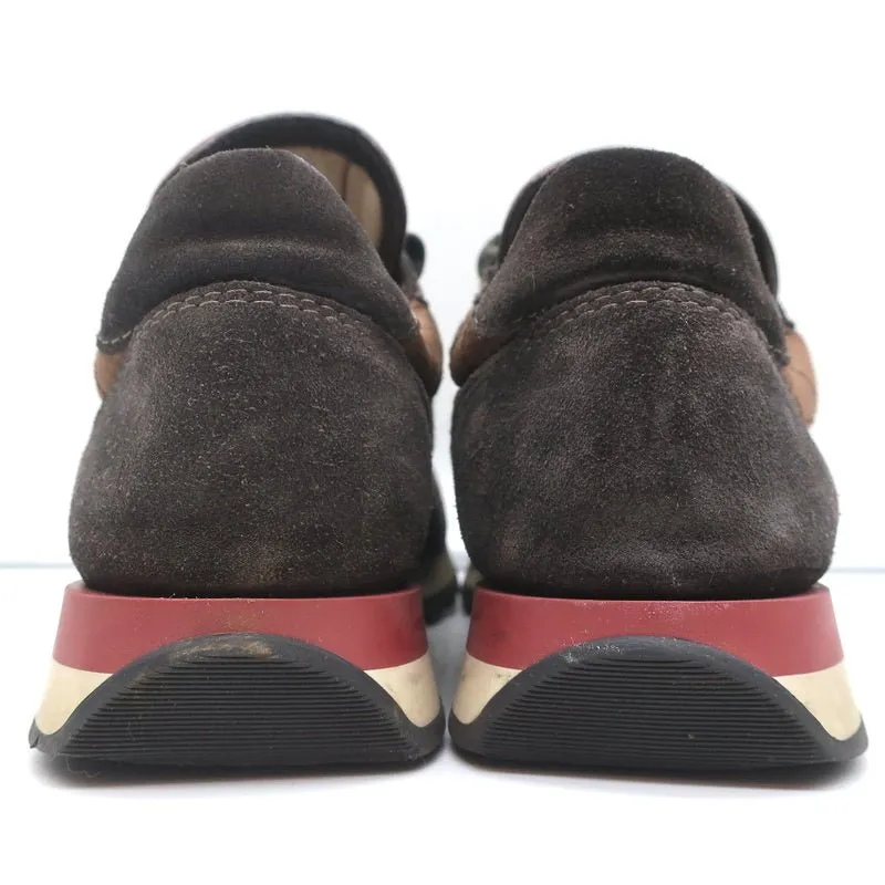 Brunello Cucinelli Monili Runner Sneakers Brown Fabric & Suede Size 40