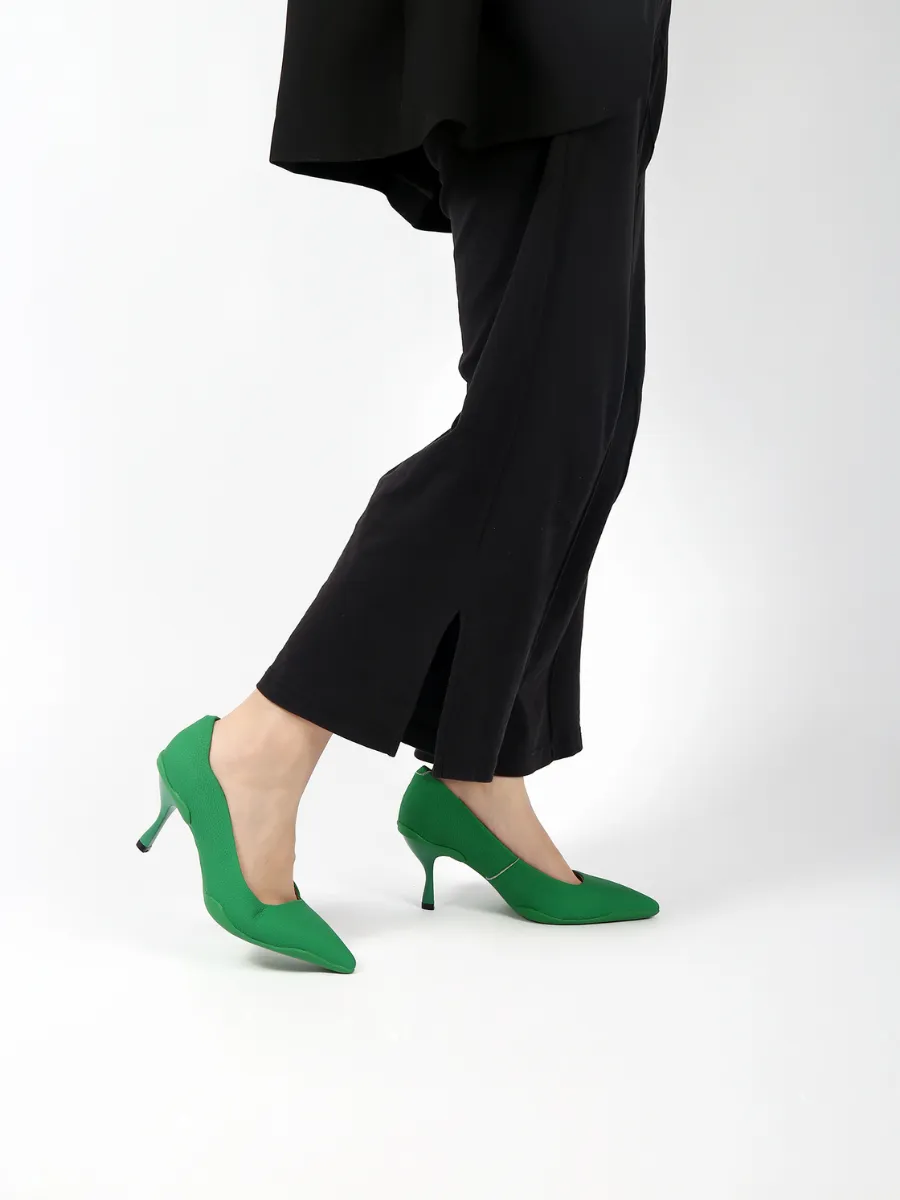 Caspere Green Leather Stilettos